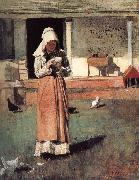 Winslow Homer Sick chicken painting